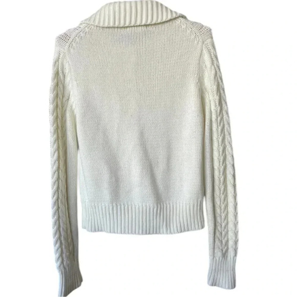 vintage ivory cardigan, off white fisherman sweater with Wooden buttons - Picture 2 of 8